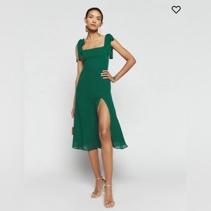 Reformation Twilight Dress in Emerald